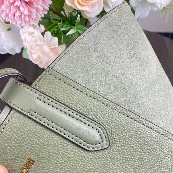 Michael Kors 35F1GPAT1S Portia Small Leather Tote in Army Green - Picture 5 of 9